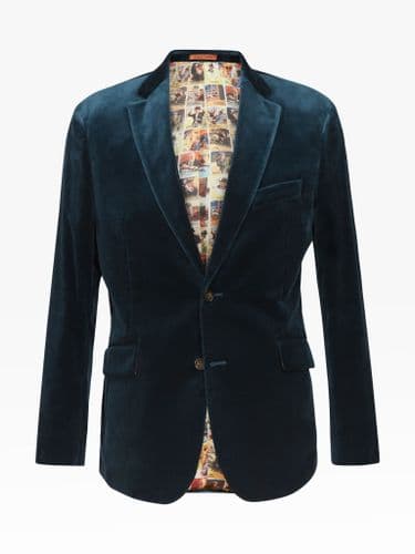 Petrol Green Velvet Jacket