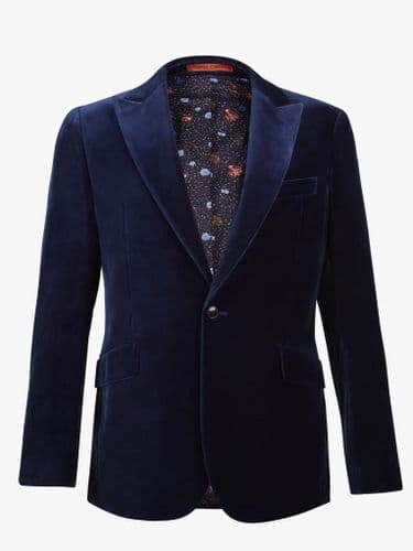 Plain Velvet Jacket Indigo