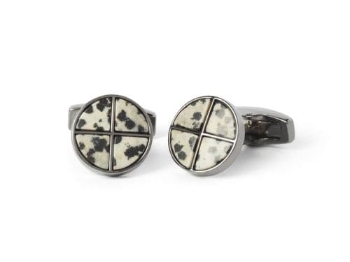 Quadrant Dalmatian Jasper Cufflink