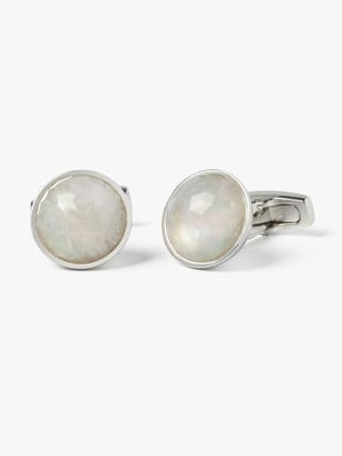 Rainbow Moonstone Rondo Cufflinks