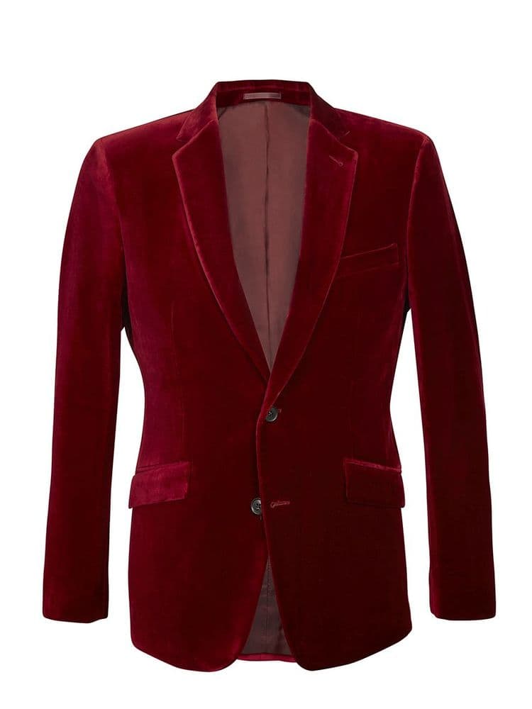 Calore Jacket Ruby Ruby Plain Velvet Classic Jacket