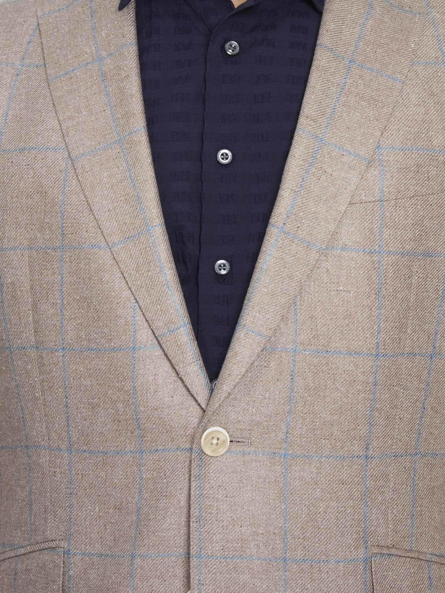 Side view of Silk Windowpane Jacket - 38