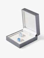 Silver Blue MoP Round Cufflink
