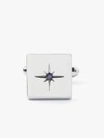 Silver Crystal Square Cufflink