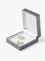 Silver Crystal Square Cufflink
