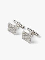 Silver Embossed Square Cufflink