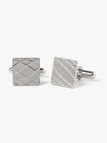 Silver Embossed Square Cufflink