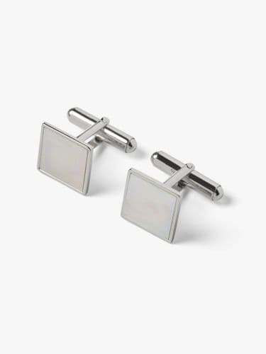 Silver MoP Square Cufflink