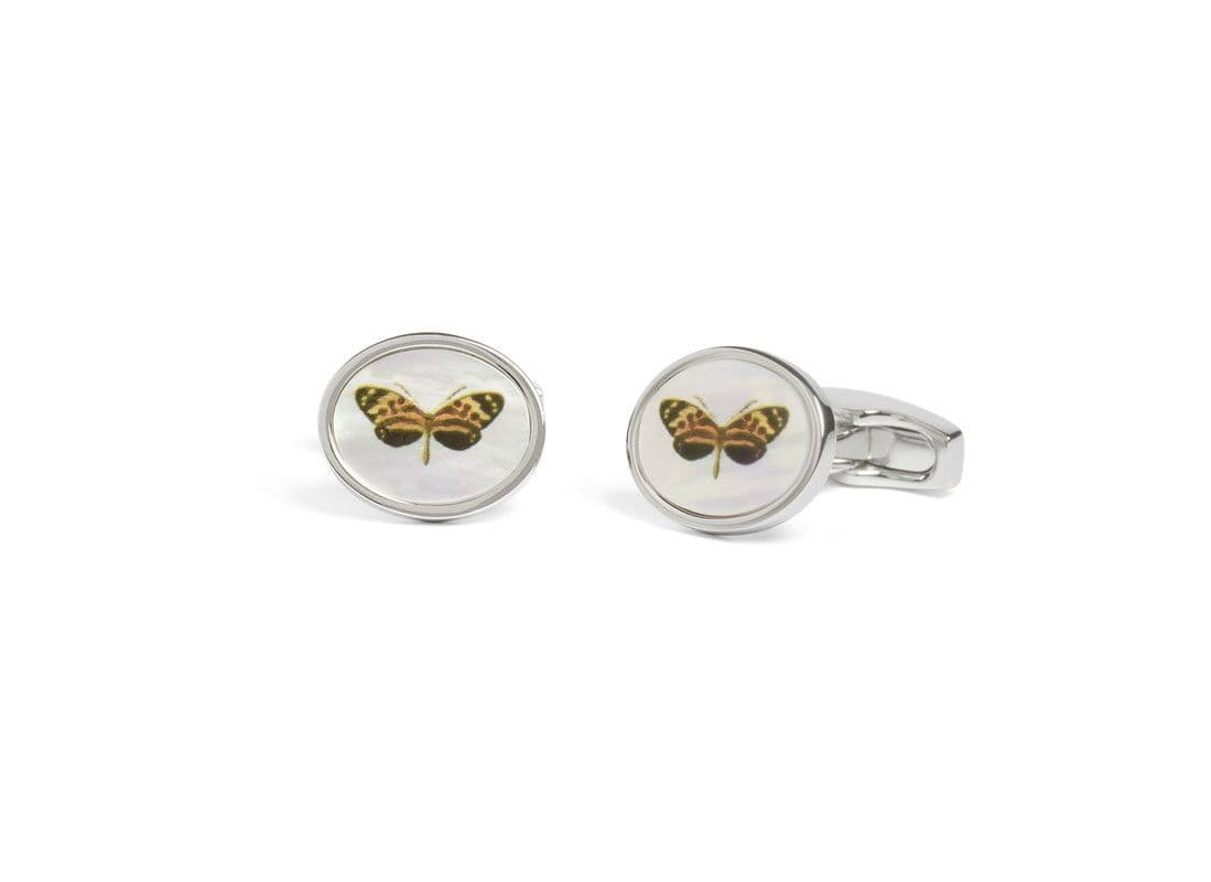 Simon Carter Botanical Oval Butterfly Cufflink
 