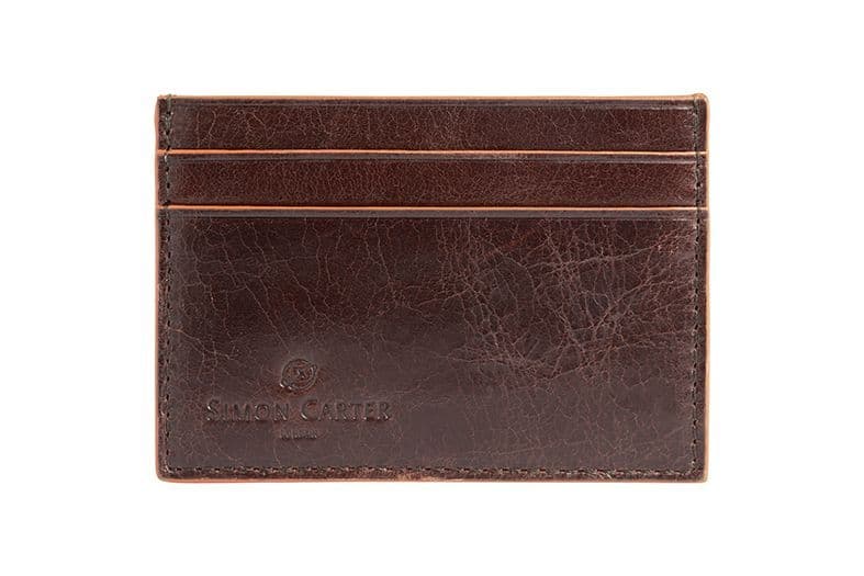 Simon Carter Cinnamon Edge Brown Leather Credit Card Holder
 