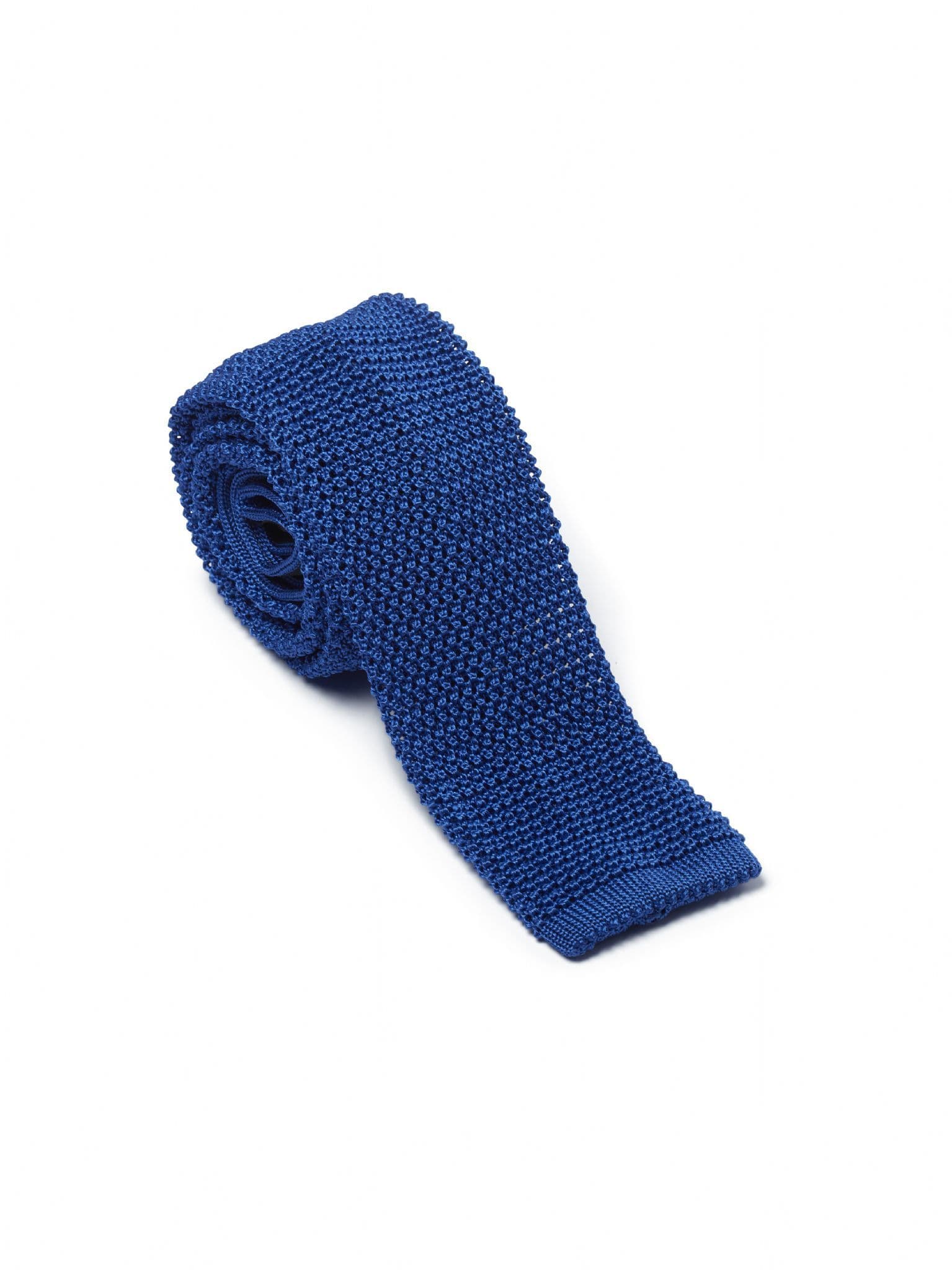 Simon Carter Italian made Blue Knitted Silk Tie
 