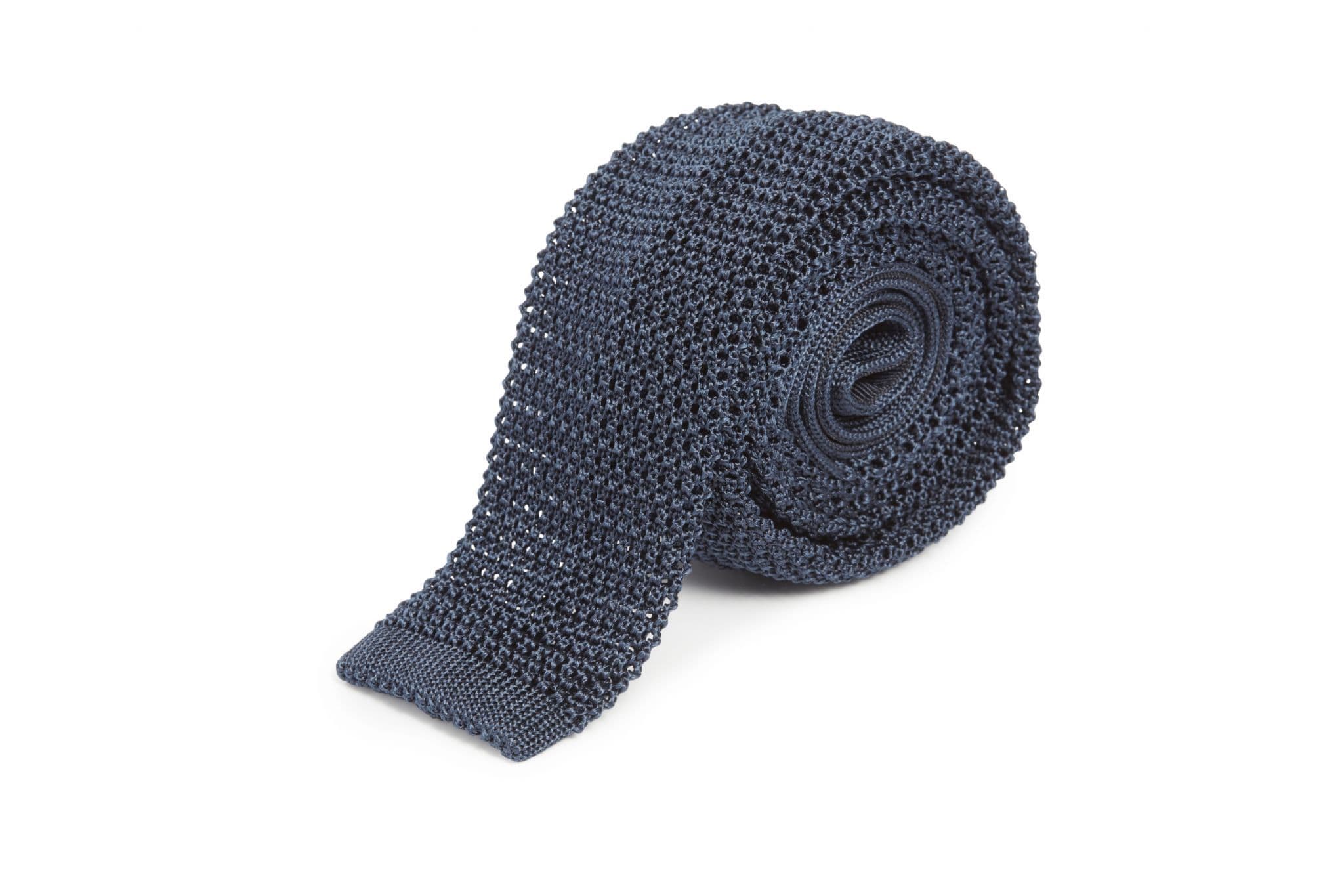 Simon Carter Italian made Navy Knitted Silk Tie
 