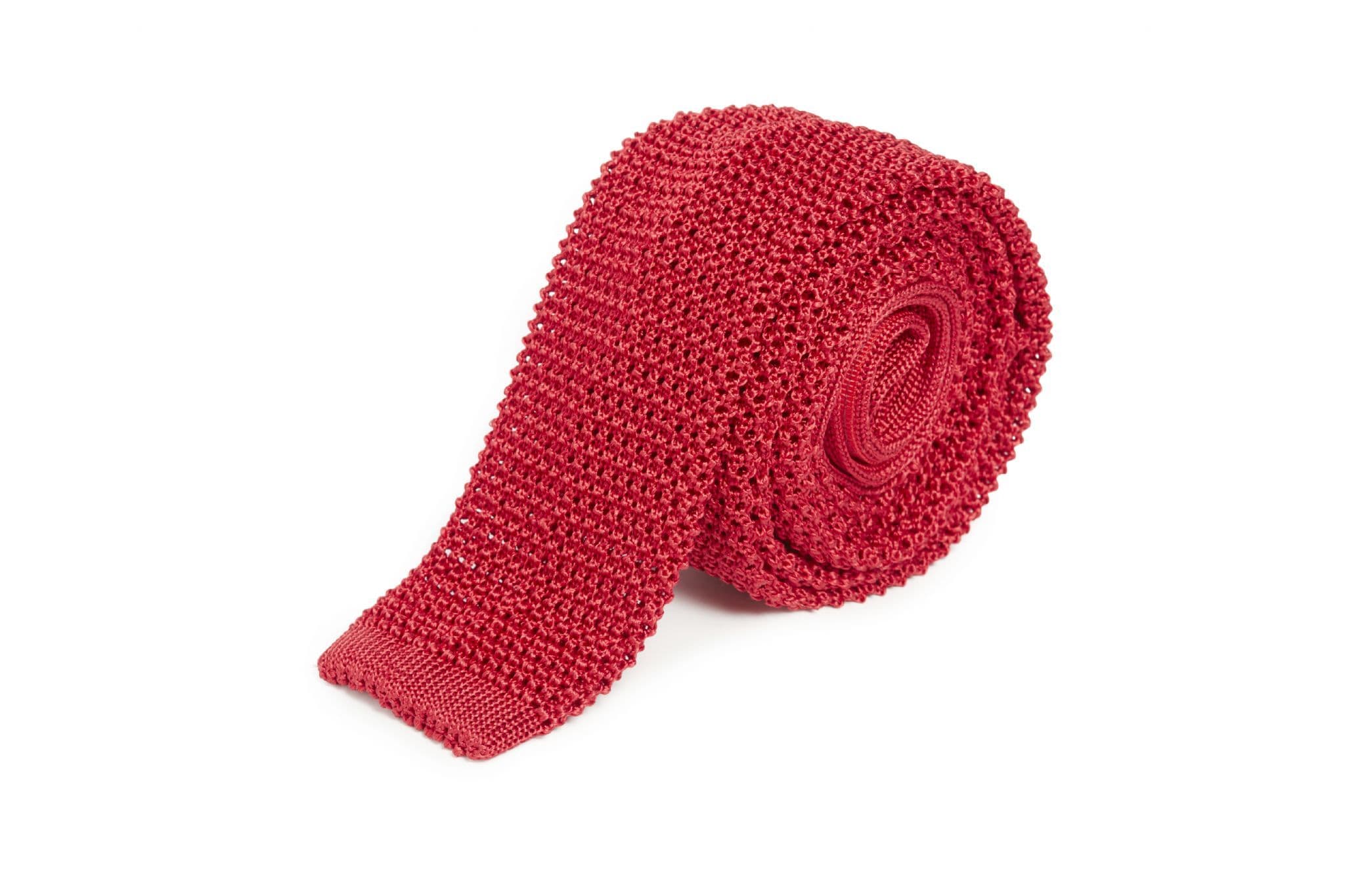Simon Carter Italian made Rosso Knitted Silk Tie
 