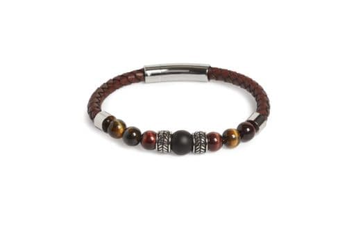 Simon Carter Jacob Tigerseye Leather Bracelet