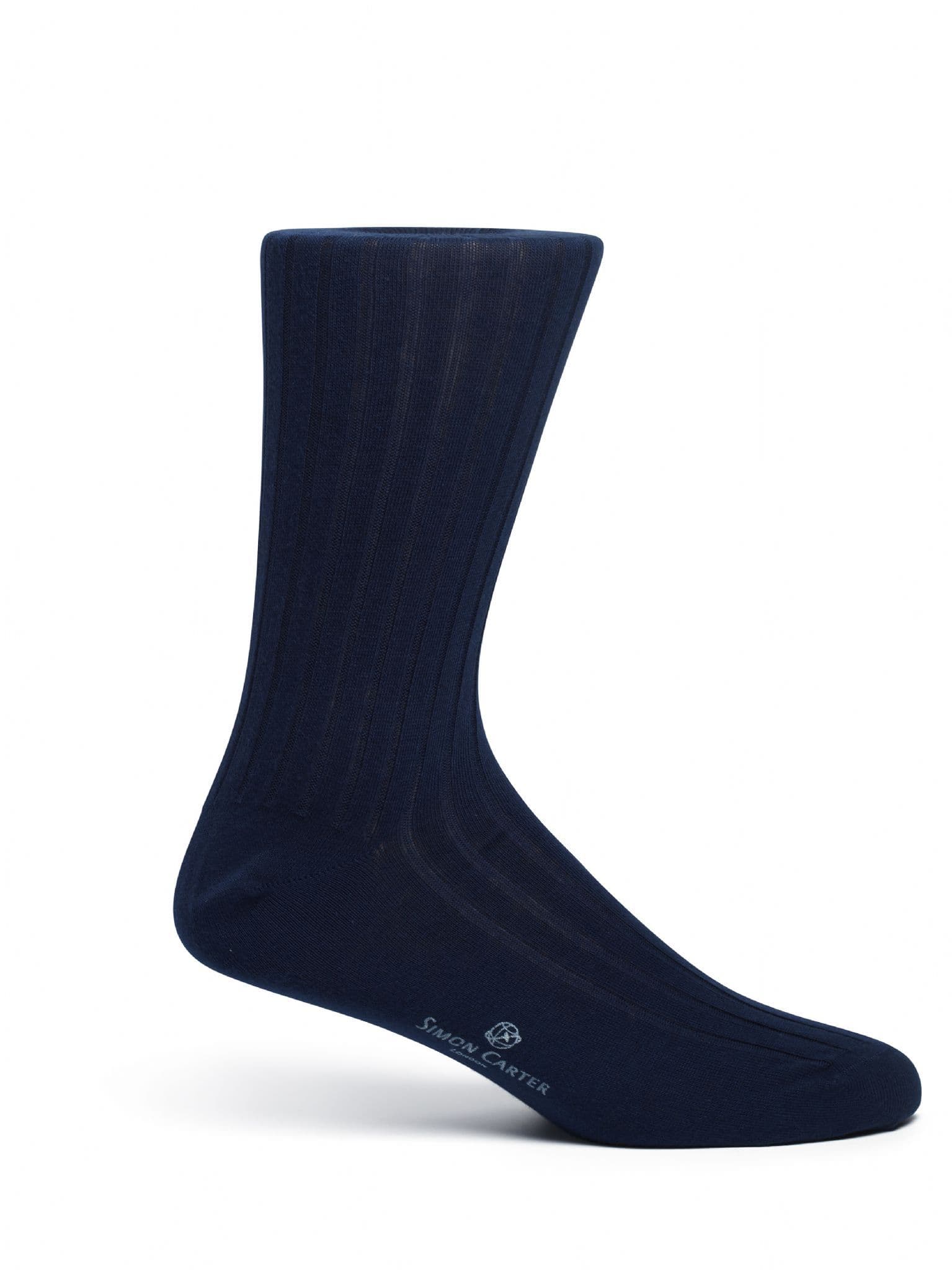 Simon Carter Made in Italy Cotton Socks Marine - S/M
 
