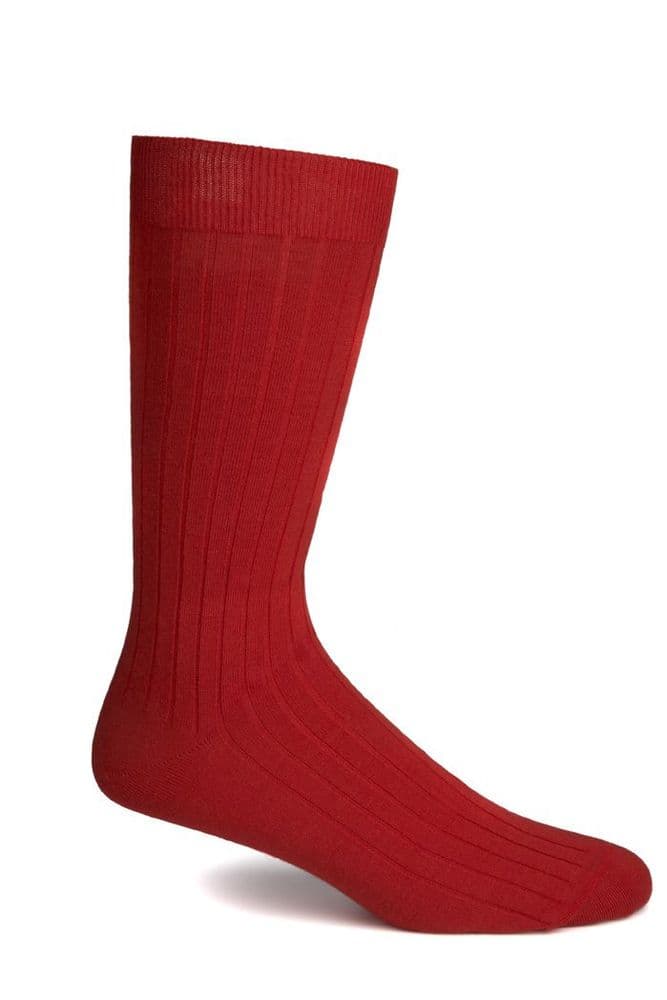Simon Carter Made in Italy Cotton Socks Red