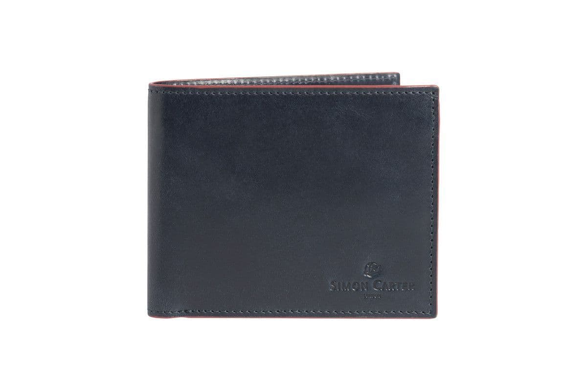 Simon Carter Red Edge Navy leather Wallet
 