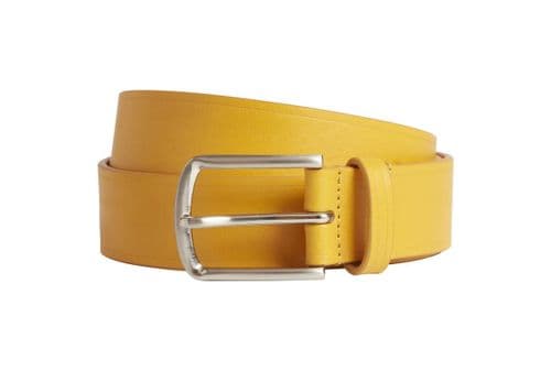 Simon Carter Spanish Leather Jeans Belt Yellow