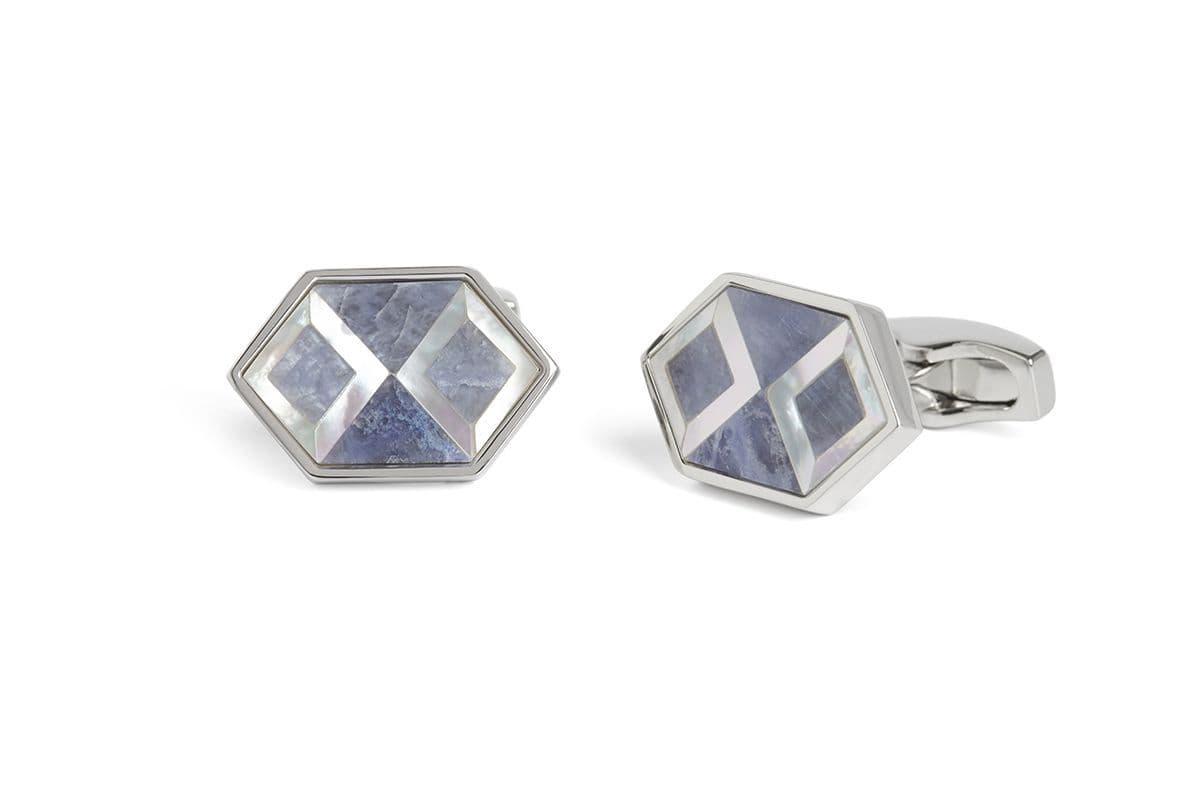 Sodalite Deco Hexagon Cufflinks