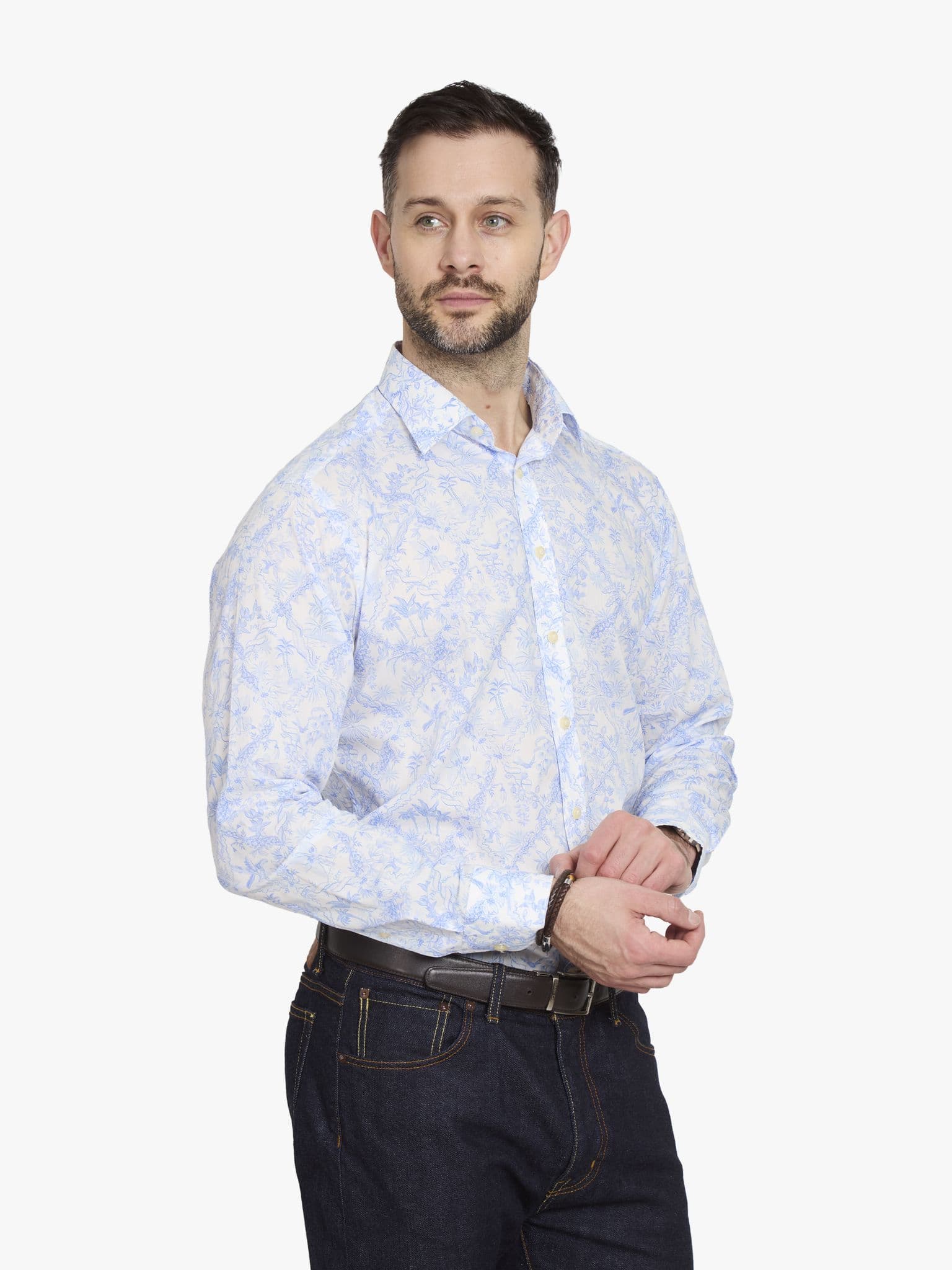 Side view of Tropical Toile Shirt - 16.5