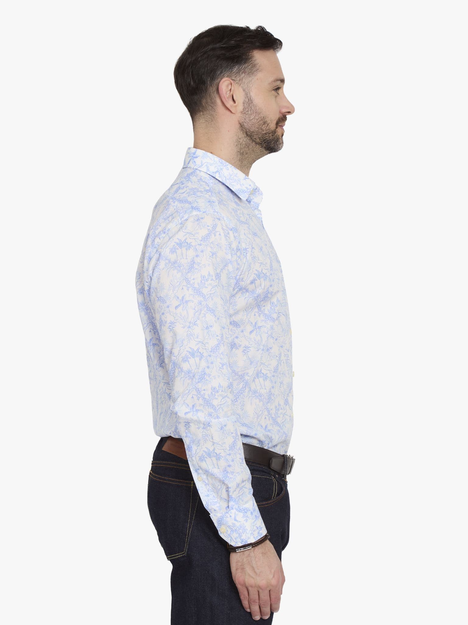 Side view of Tropical Toile Shirt - 16.5