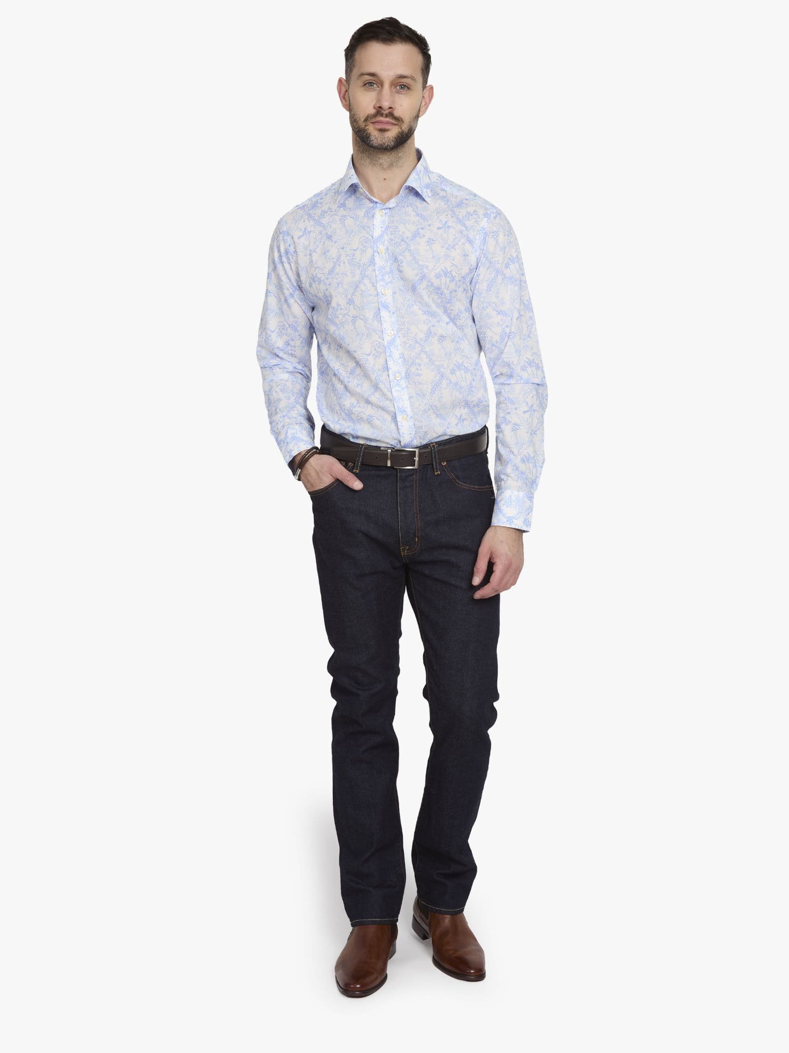 Side view of Tropical Toile Shirt - 16.5