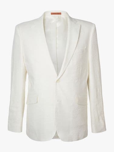 White Seersucker Linen Jacket