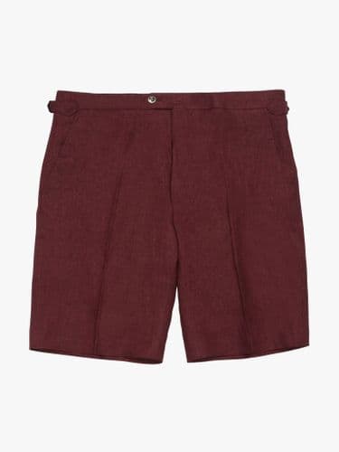 Wine Linen Shorts
