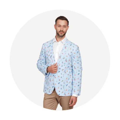 Simon Carter  Striped Parrot Seersucker Jacket