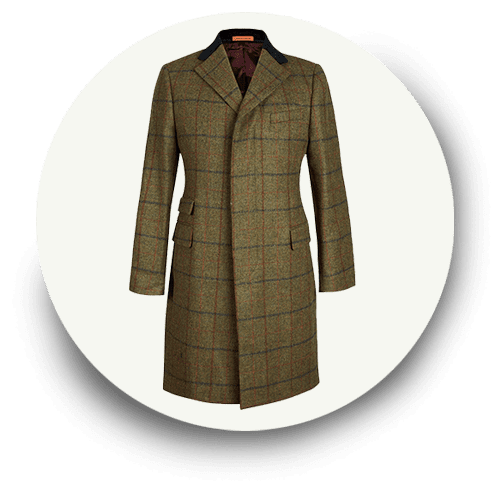 Simon Carter Green Country Check Overcoat