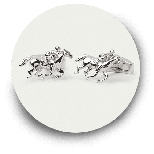 Polished Race Horse Cufflinks