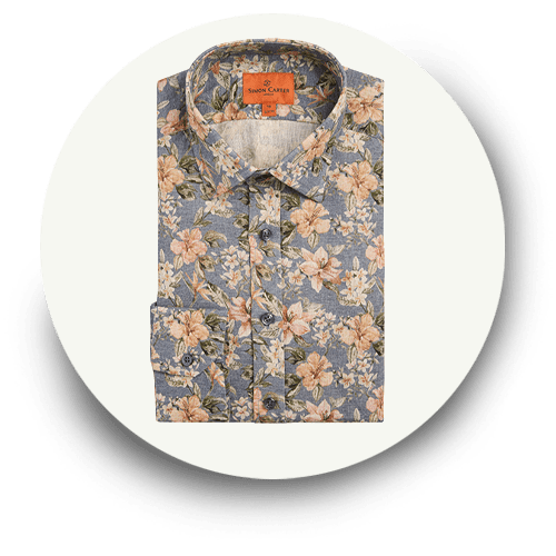 Vintage Floral Washed Linen Shirt