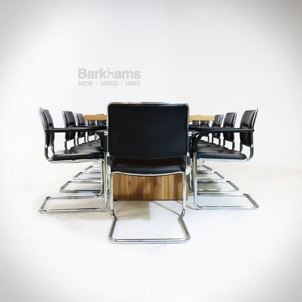 Barrel Shape Boardroom Table Seats 12 Large Barrel Shape Boardroom Table Walnut Meeting