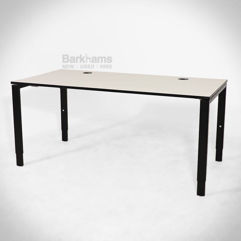 Bene Basic Workstation Desk with Height Adjustable Legs Black Frame and ...