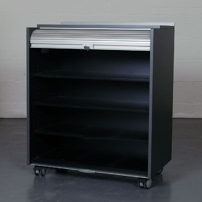 Bene Buro Tambour Unit cupboard with lift up door lockable storage unit