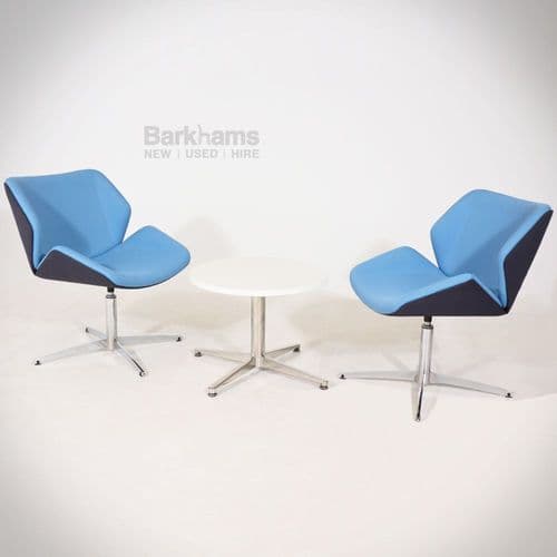 Blue Low Level Reception Lounge Swivel Chairs