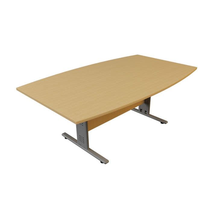 Boat shaped Boardroom Table table on i shaped frame wooden meeting