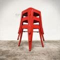 Bolero Bistro Stools | Steel Stacking Stool Red