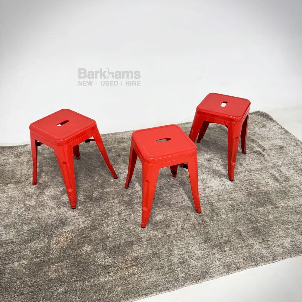 Bolero Bistro Stools | Steel Stacking Stool Red