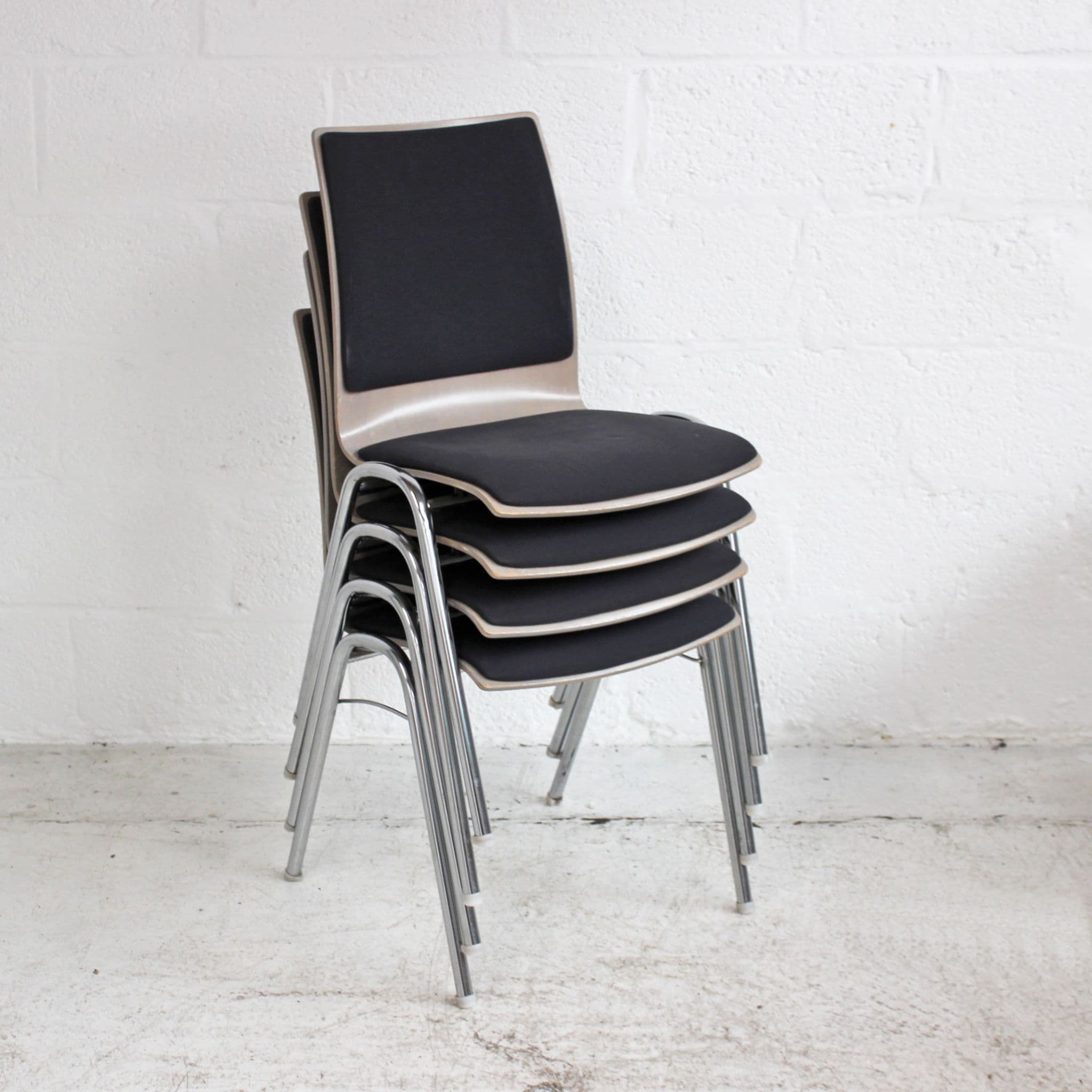 Brunner Stacking Chair Seat & Back Upholstered Wooden Stacking