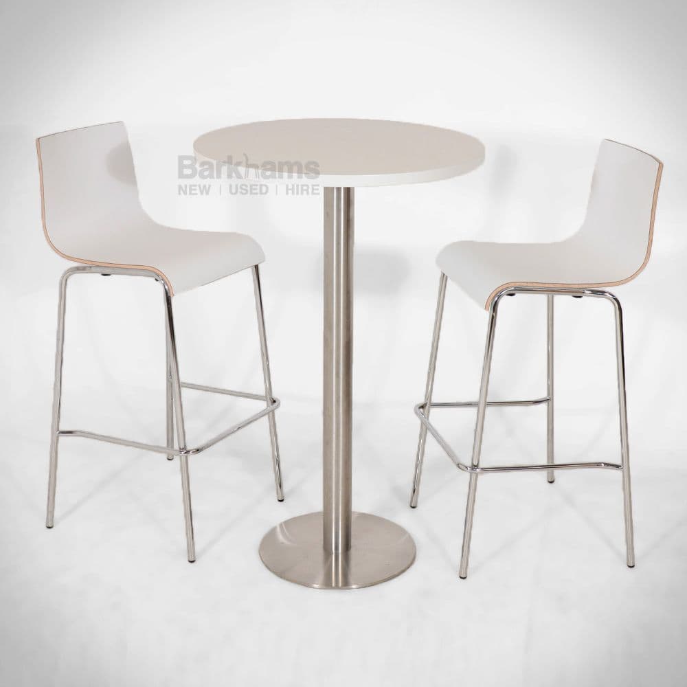 Café High Table and Stools Set in White| White Café High Table And ...