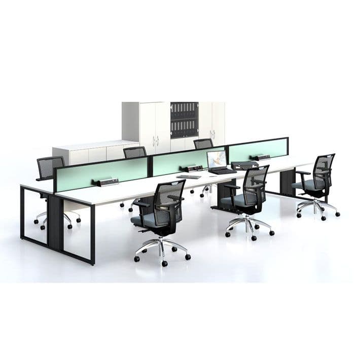 Double Sided Bench Desk With Sliding Tops long office desk office