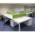 Flex | New Bench Desk Silver | long silver office desk | desk for multiple users in silver
