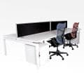 Flex | New Bench Desk Silver | long silver office desk | desk for multiple users in silver