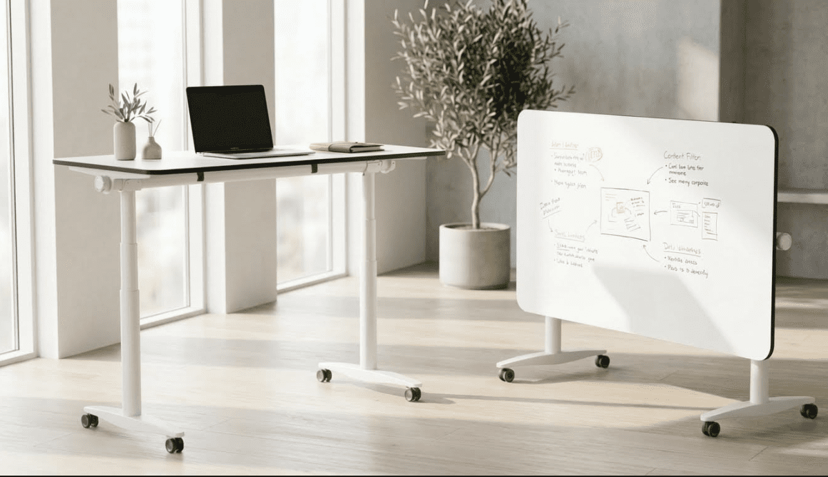 FlipMe Sit-Stand Whiteboard Table | New Sit-Stand Meeting Table with ...