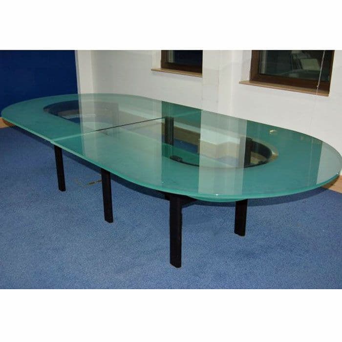 Glass Boardroom Table 3m x 1.4m oval boardroom table glass meeting