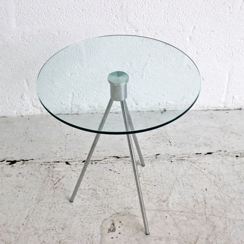 Glass Side Table with 3 Spoke Base
