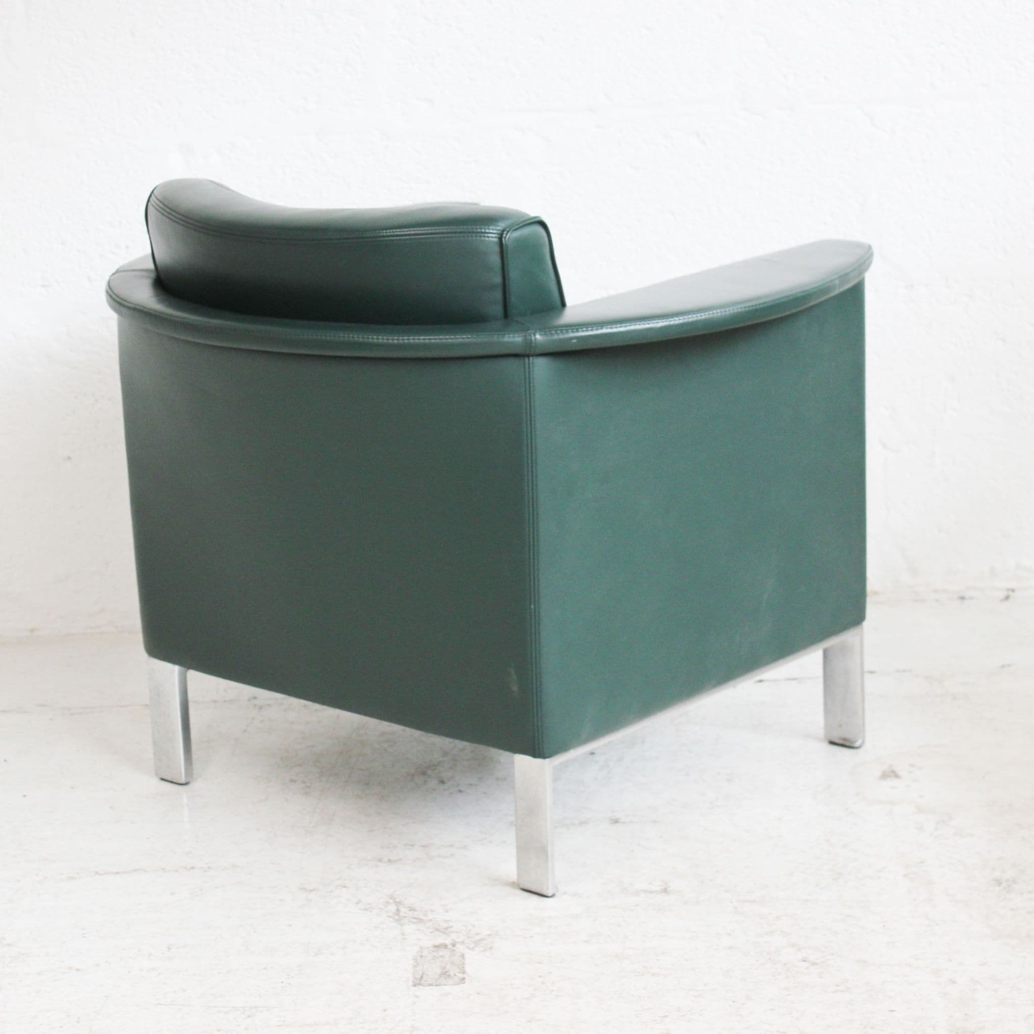 Green Leather Kusch + Co Armchair Leather Armchair Olive Green Armchair
