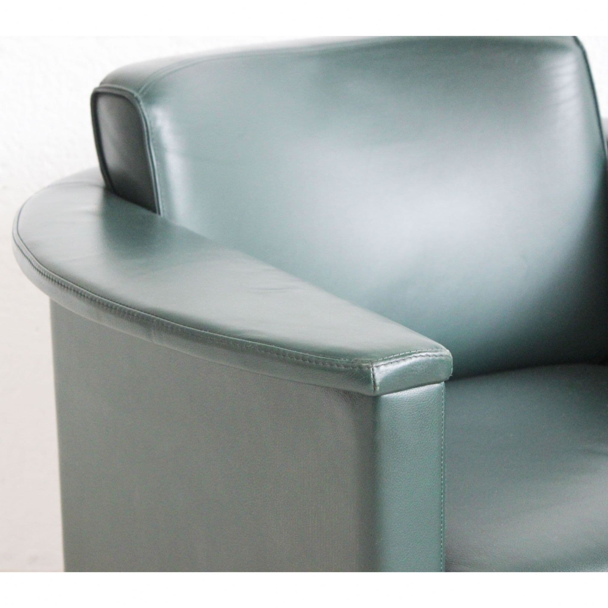 Green Leather Kusch + Co Armchair Leather Armchair Olive Green Armchair