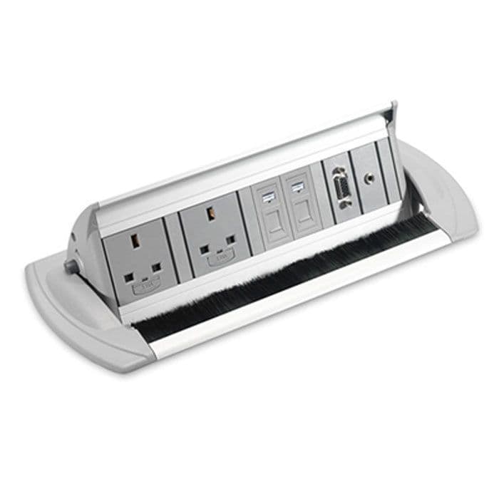 Integrated Power Module plug sockets for desk built in desk plug